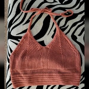 American Eagle crochet halter top